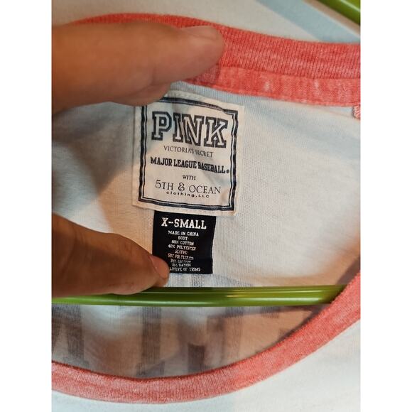 Victorias Secret Pink St Louis Cardinals Baseball T Shirt Size XS 3/4 Sleeve - Picture 3 of 5